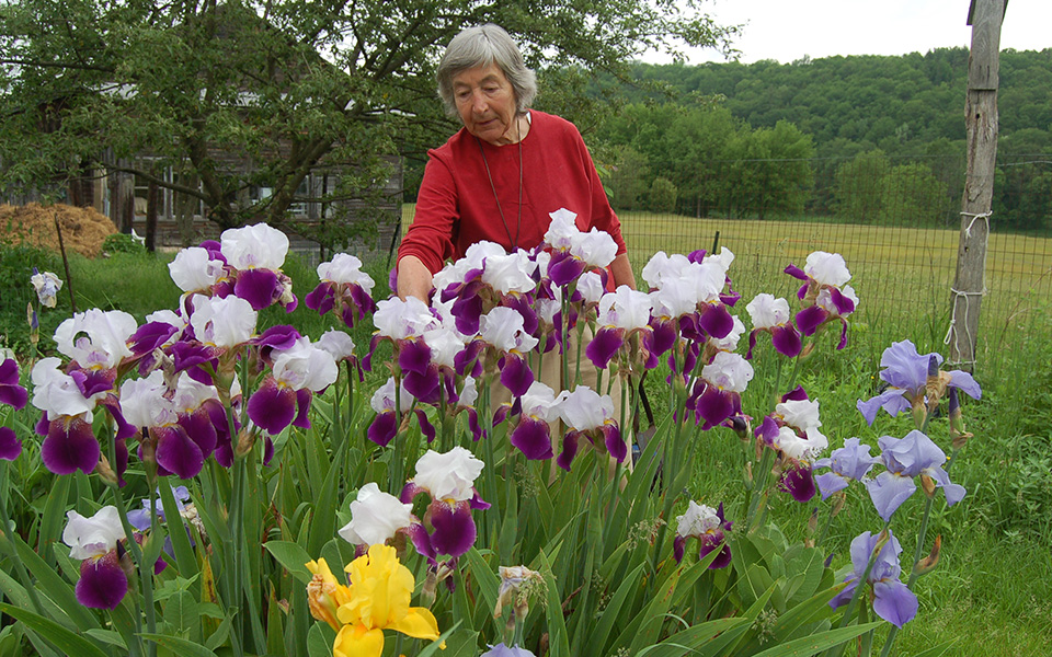 Barbara Yeaman with flowers