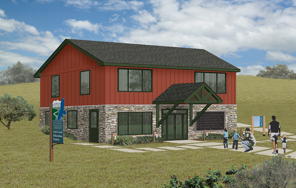 Drawing of the future Conservation Education Center at the Reserve.