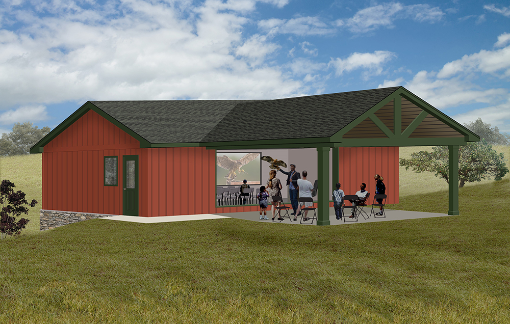 Drawing of the future Conservation Education Center at the Reserve.