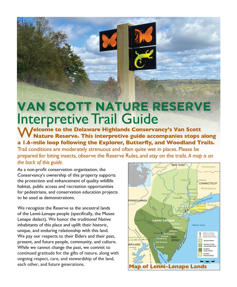 The cover of the Van Scott Nature Reserve Interpretive Trail Guide.