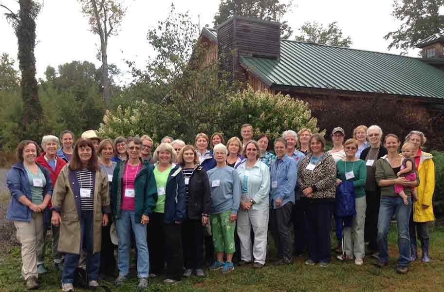 A group of Women and Their Woods retreat attendees