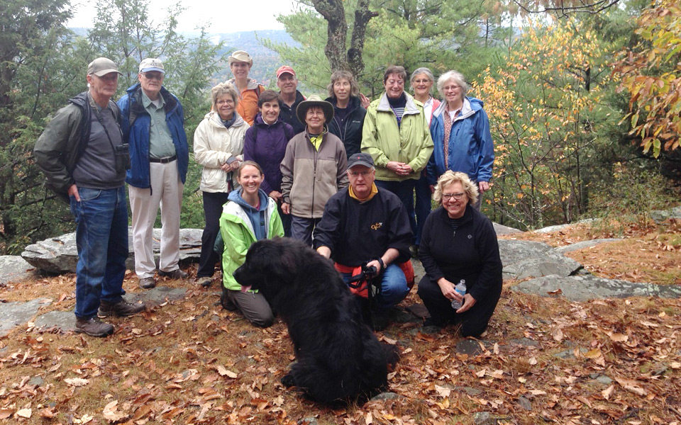 A group of hikers in the fall